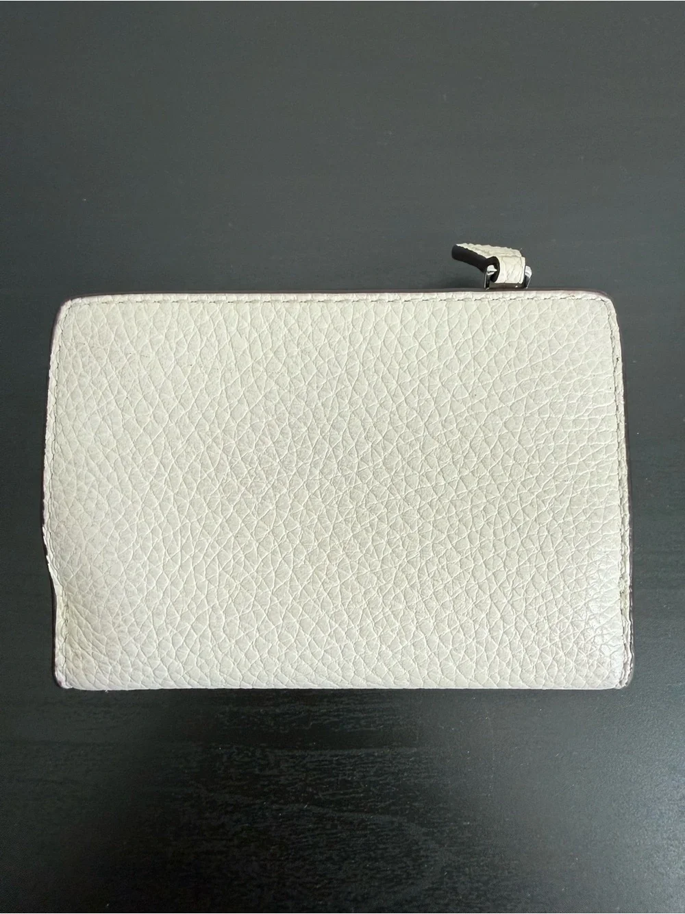 Coach Pebbled Leather Compact Wallet in Pale Pink
